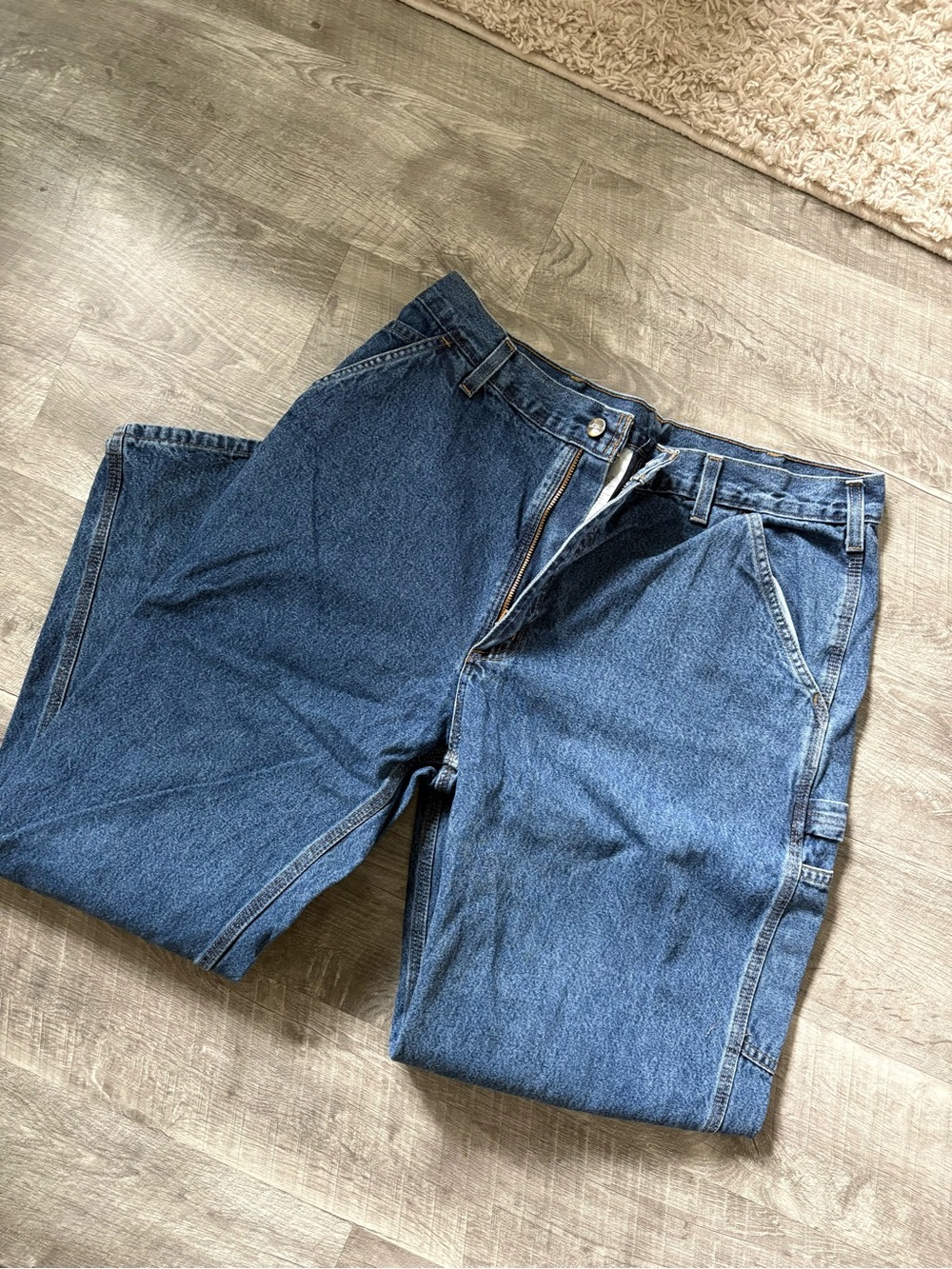 Carhartt Relaxed Fit Dark Blue Work Jeans